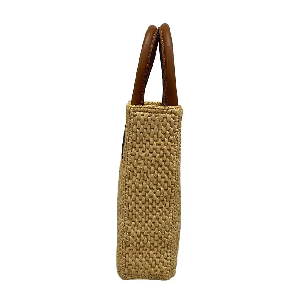 Loewe Standard A5 Handbag A563S30X05 Beige Black Brown Raffia Leather